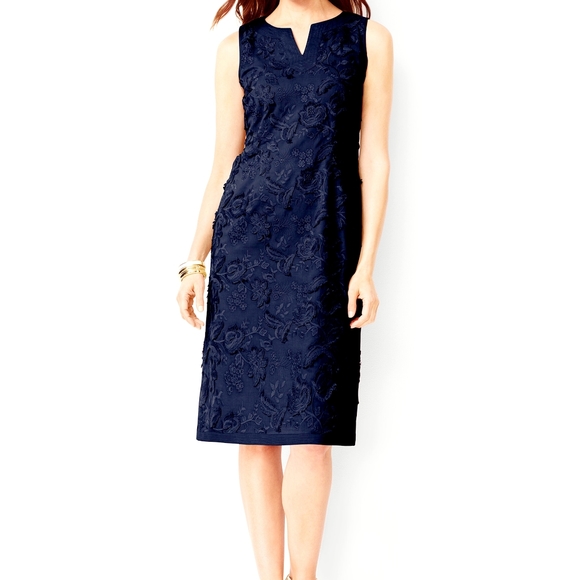 Talbots Dresses & Skirts - Talbots navy embroidered lace shift dress